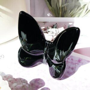 Black Lucky Butterfly Crystal Figurine Collection Cut Glass Collectible OS New